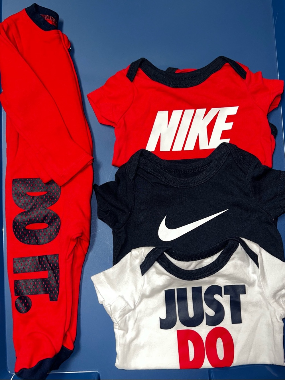 Nike Red, Black & White Baby Bodysuit Bundle